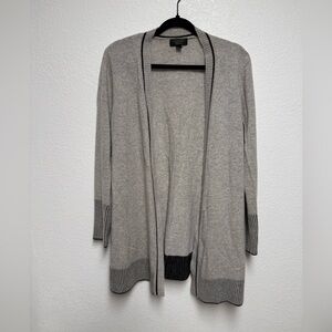 Charter Club Luxury 100% Cashmere Gray Open Front Cardigan Size L